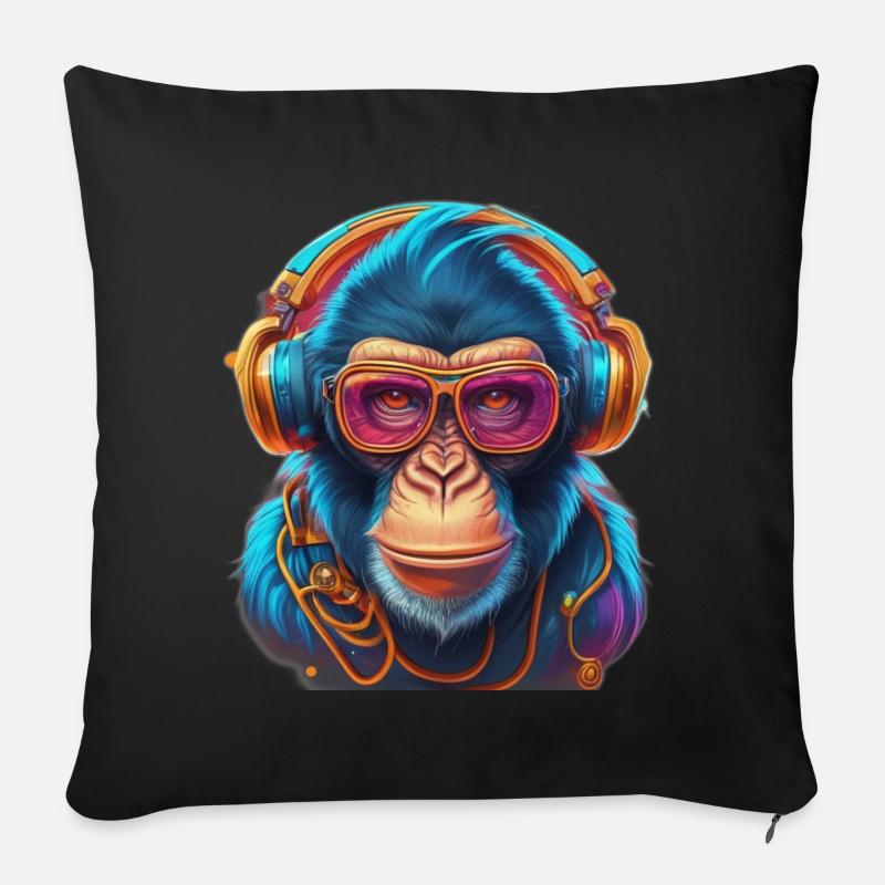 Cool Monkey - Sofa pillow with filling 45cm x 45cm - black