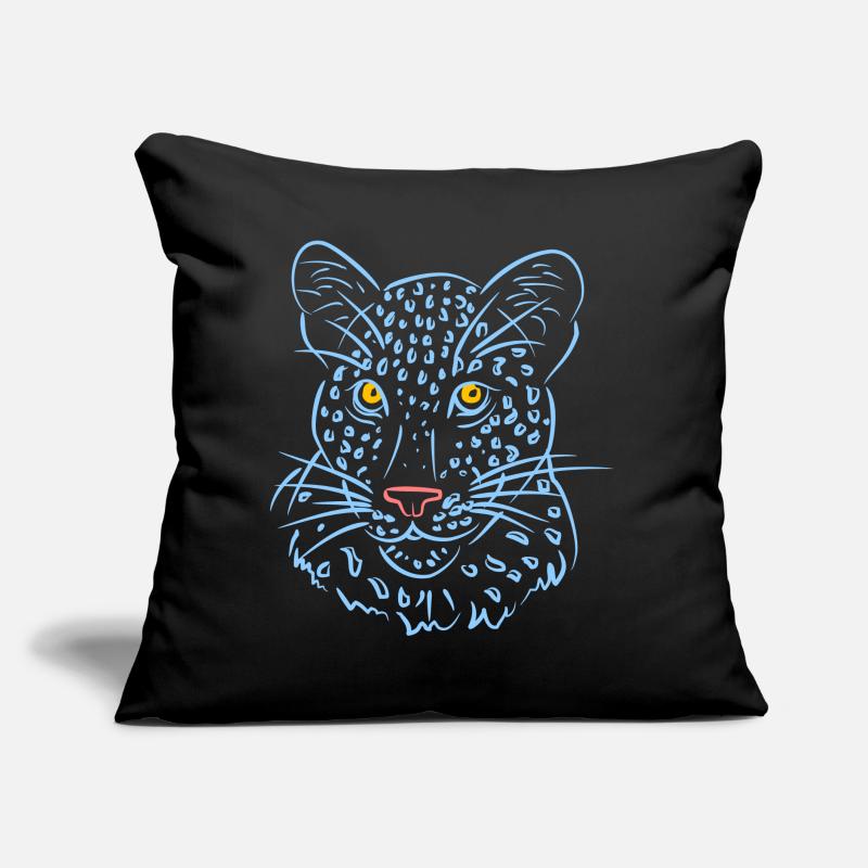 Leopard face with blue tones Sofa pillow with filling 45cm x 45cm