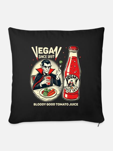 Vegan seit 1897 - Sofakissen mit Füllung 45 x 45 cm - Schwarz