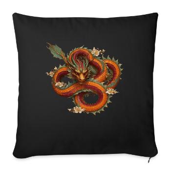 Roter Drache - Sofakissen mit Füllung 45 x 45 cm - Schwarz - Vorne