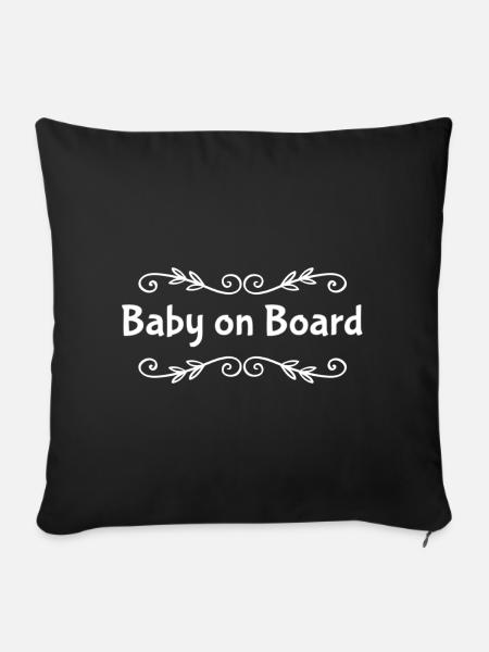 Baby On Board - Sofakissen mit Füllung 45 x 45 cm - Schwarz