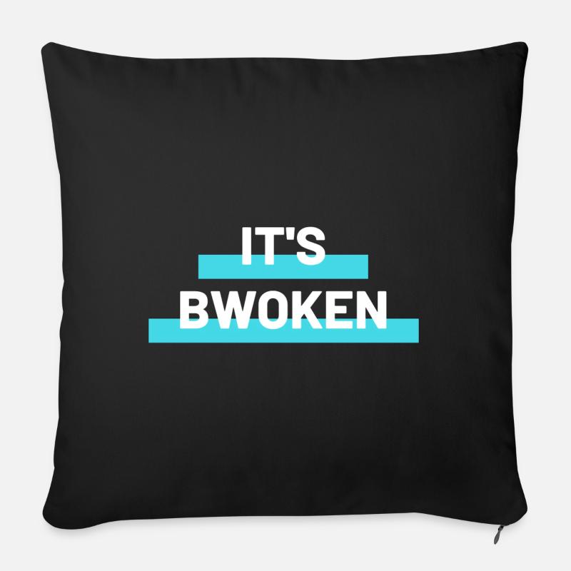 IT S BWOKEN - Sofa pillow with filling 45cm x 45cm - black