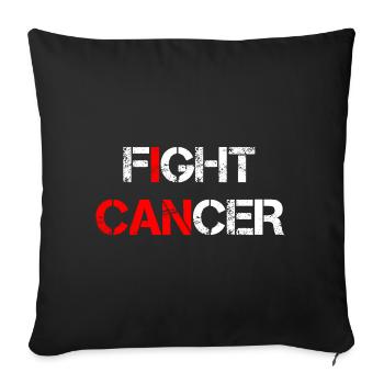 Fight Cancer I Can - Sofa pillow with filling 45cm x 45cm - black - Front