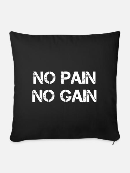 No Pain No Gain - Sofakissen mit Füllung 45 x 45 cm - Schwarz