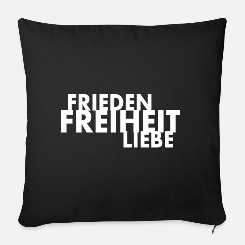 Frieden freiheit liebe - Sofakissen mit Füllung 45 x 45 cm - Schwarz