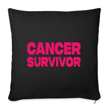 Survivant du cancer - Coussin et housse de 45 x 45 cm - noir - Devant