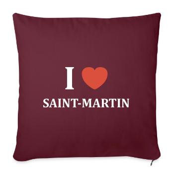 i love Saint Martin - Coussin et housse de 45 x 45 cm - bordeaux - Devant