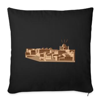 Wüstenstadt mit Moschee - Sofakissen mit Füllung 45 x 45 cm - Schwarz - Vorne