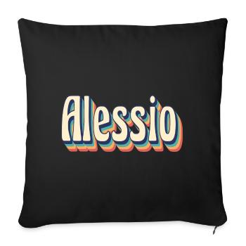 Alessio retro vintage t-shirt t-shirt gift - Sofa pillow with filling 45cm x 45cm - black - Front