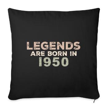 Légendes des années 1950 Vintage rétro anniversaire Original - Coussin et housse de 45 x 45 cm - noir - Devant