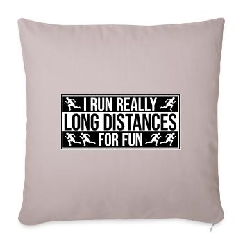 Je cours de très longues distances pour un marathon amusant - Coussin et housse de 45 x 45 cm - taupe clair - Devant