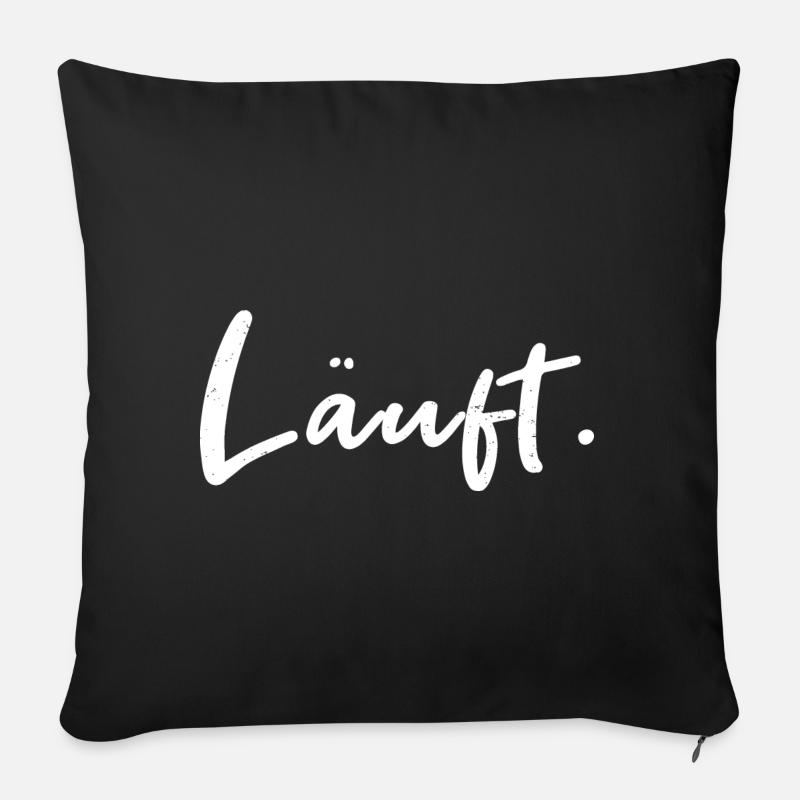 Läuft. – Handlettering Statement - Sofakissen mit Füllung 45 x 45 cm - Schwarz
