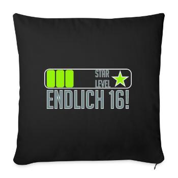 16. Geburtstag Geschenkidee Junge und Mädchen - Sofakissen mit Füllung 45 x 45 cm - Schwarz - Vorne