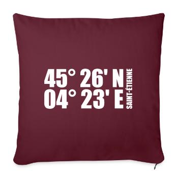 Coordonnées de Saint-Étienne - Coussin et housse de 45 x 45 cm - bordeaux - Devant