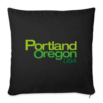 Portland Gradient Stadtlogo - Sofakissen mit Füllung 45 x 45 cm - Schwarz - Vorne