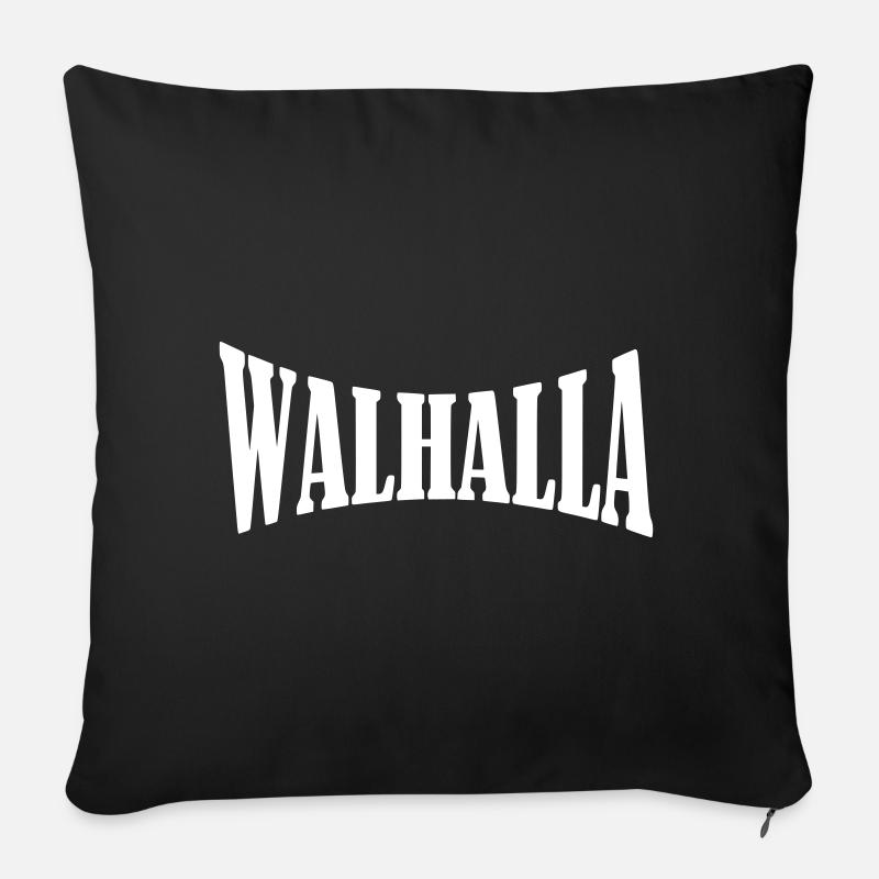 walhalla viking wikinger shirt - Sofakissen mit Füllung 45 x 45 cm - Schwarz