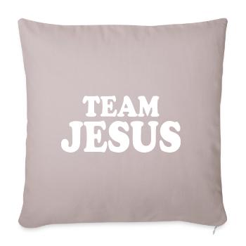 Team jesus - Sofa pillow with filling 45cm x 45cm - light taupe - Front