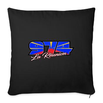 974 La Réunion Mavéli Mod 2X - Coussin et housse de 45 x 45 cm - noir - Devant