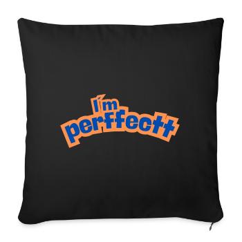 Perfect orange - Sofa pillow with filling 45cm x 45cm - black - Front