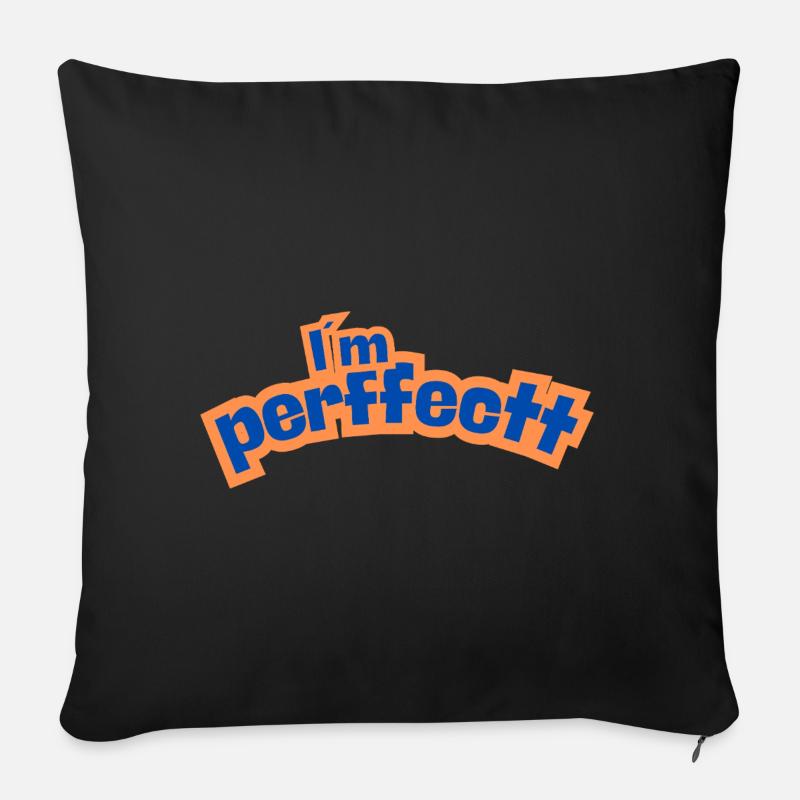 Perfektes Orange - Sofakissen mit Füllung 45 x 45 cm - Schwarz