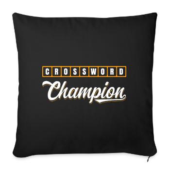 Conception typographique de Champion des mots croisés - Coussin et housse de 45 x 45 cm - noir - Devant