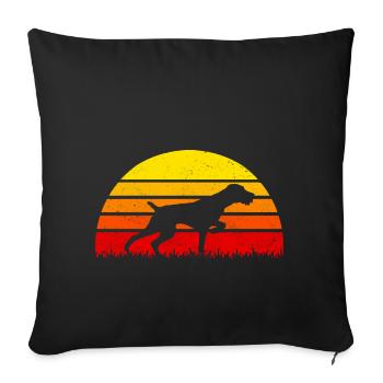 Drahtharr Hunting Dog Sunset Dogs - Sofa pillow with filling 45cm x 45cm - black - Front