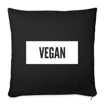 Végétalien - Coussin et housse de 45 x 45 cm - noir - Devant