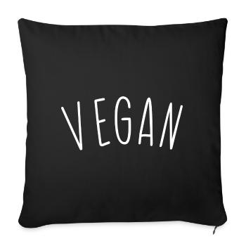Végétalien - Coussin et housse de 45 x 45 cm - noir - Devant