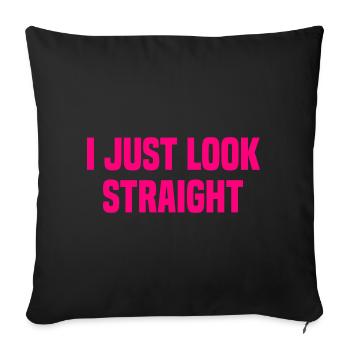 Je regarde juste droit - Coussin et housse de 45 x 45 cm - noir - Devant