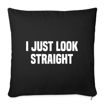 Je regarde juste droit - Coussin et housse de 45 x 45 cm - noir - Devant