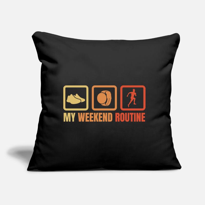 Routine du week-end des coureurs Coussin et housse de 45 x 45 cm