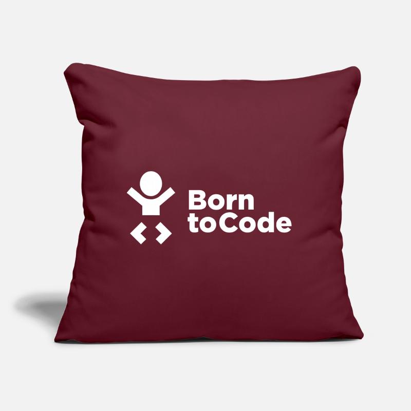 Né pour coder Coussin et housse de 45 x 45 cm