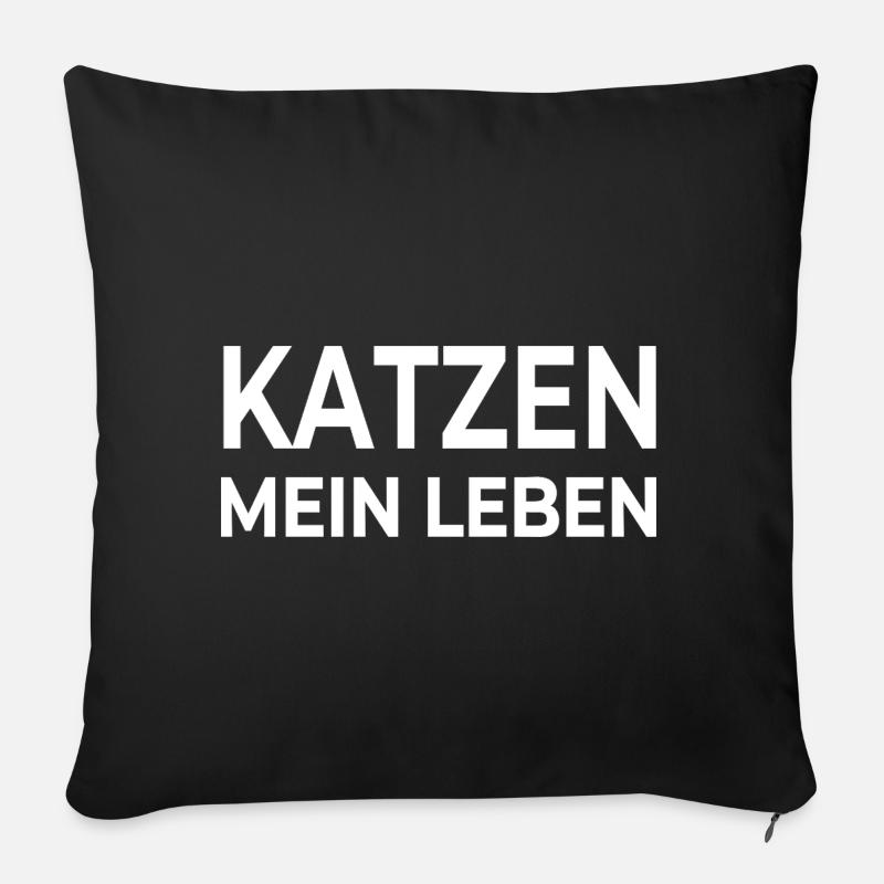 Katzen - Sofakissen mit Füllung 45 x 45 cm - Schwarz