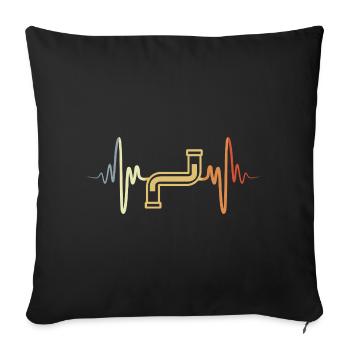 Pipeline Heart Line - Coussin et housse de 45 x 45 cm - noir - Devant