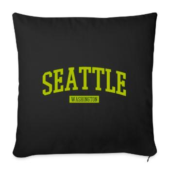 Seattle Washington Lettering - Sofa pillow with filling 45cm x 45cm - black - Front