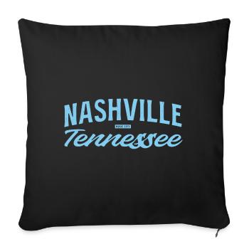 Nashville Script Blau - Sofakissen mit Füllung 45 x 45 cm - Schwarz - Vorne