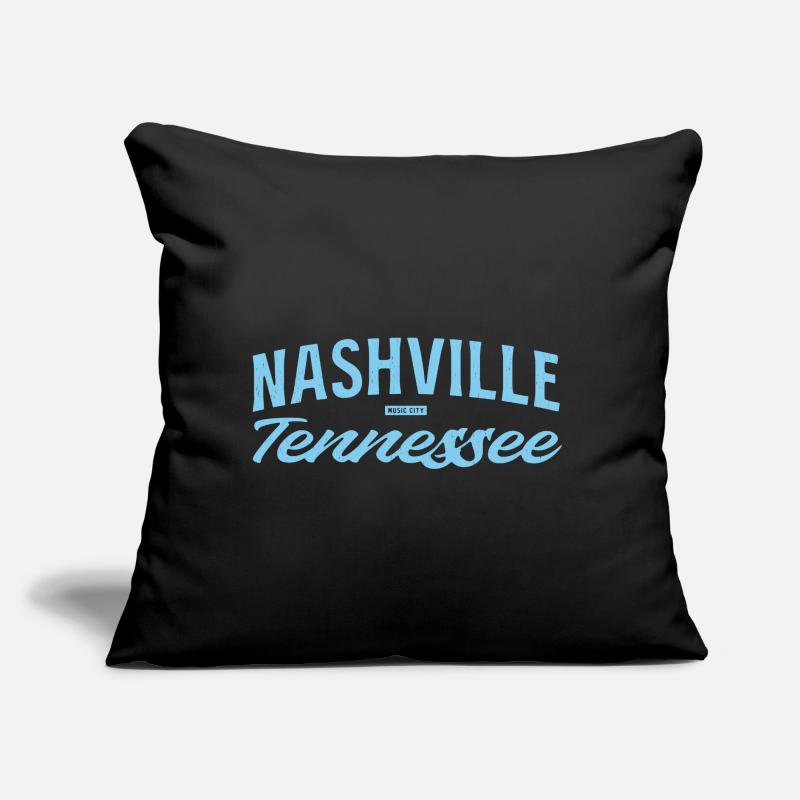 Nashville Script Blau Sofakissen mit Füllung 45 x 45 cm
