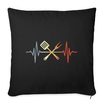 Wooden spoon palpitations - Sofa pillow with filling 45cm x 45cm - black - Front