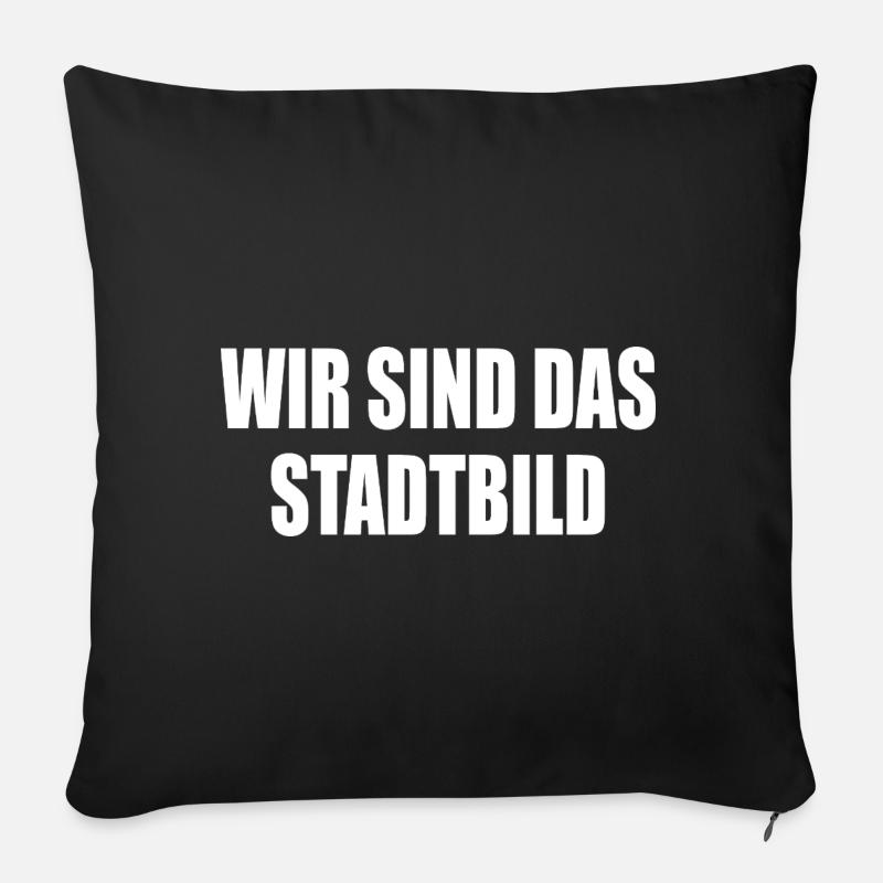 wir sind das stadtbild - Sofakissen mit Füllung 45 x 45 cm - Schwarz