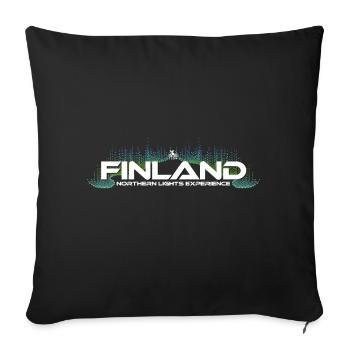 Finland - Northern Lights Experience - Sofa pillow with filling 45cm x 45cm - black - Front