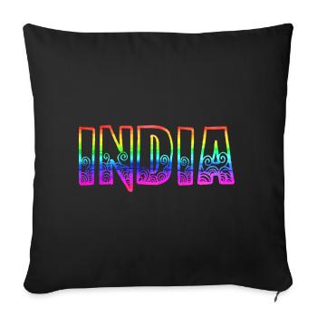india rs regenbogen - Sofakissen mit Füllung 45 x 45 cm - Schwarz - Vorne