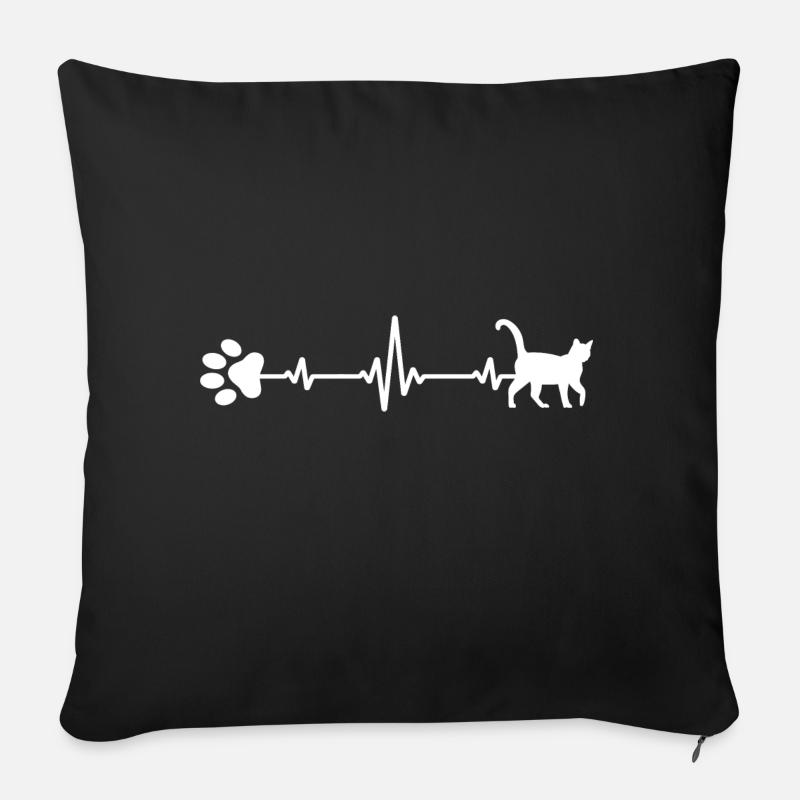 Katze Katzenhaar Mietzekatze Katzenleben Samtpfote - Sofakissen mit Füllung 45 x 45 cm - Schwarz