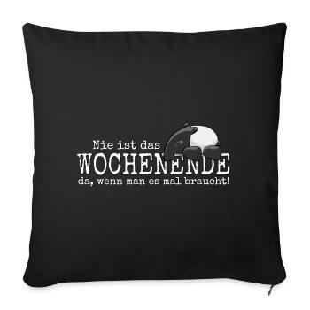 Nie ist das Wochenende da! Kawaii Tapir Faulenzer - Sofakissen mit Füllung 45 x 45 cm - Schwarz - Vorne