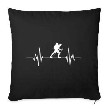 Hiking Hiking Hearbeat ECG - Sofa pillow with filling 45cm x 45cm - black - Front