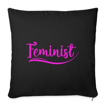 Feminist - Sofa pillow with filling 45cm x 45cm - black - Front