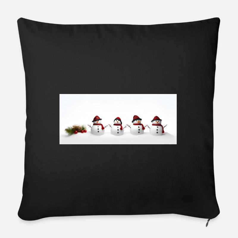 Schneemann - Sofakissen mit Füllung 45 x 45 cm - Schwarz