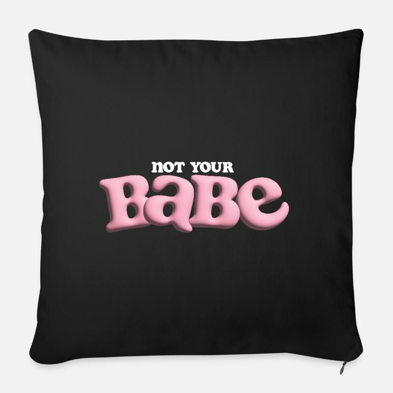 Bubble Print Not Your Babe - Coussin et housse de 45 x 45 cm - noir