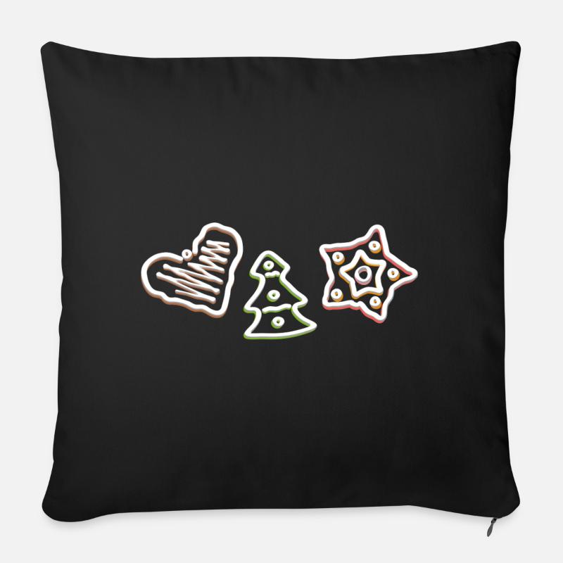 Pfefferkuchen - Sofakissen mit Füllung 45 x 45 cm - Schwarz
