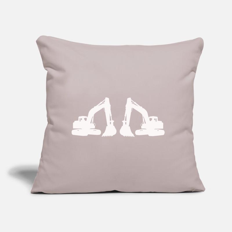 Doppel Bagger Silhouette Sofakissen mit Füllung 45 x 45 cm