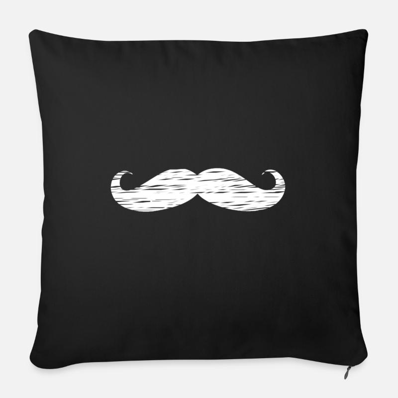 Schnurrbart - Sofakissen mit Füllung 45 x 45 cm - Schwarz